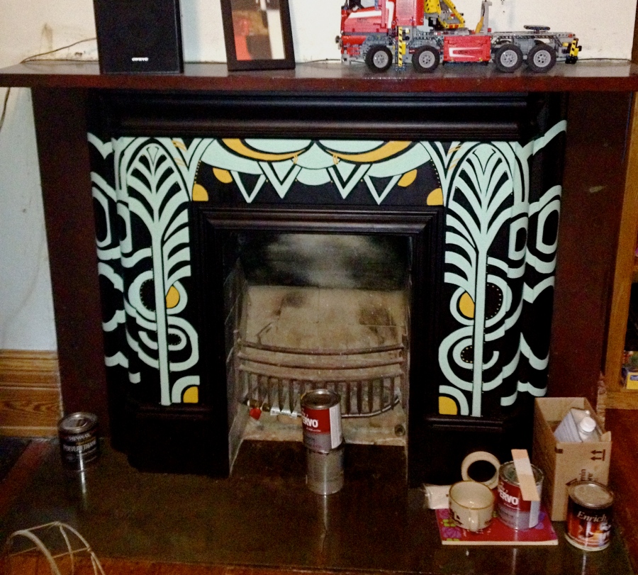 Fireplace Oil Painting